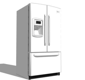 现代双开门冰箱su模型