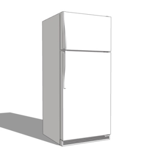 现代单开门冰箱su模型