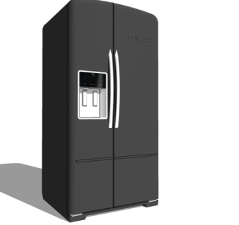 现代双开门冰箱su模型
