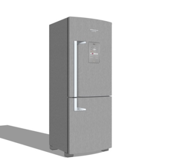 现代单开门冰箱su模型