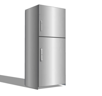 现代单开门冰箱su模型