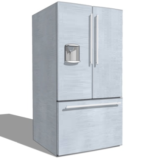 现代双开门冰箱su模型