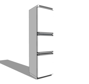 现代单开门冰箱su模型