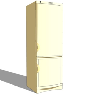 现代单开门冰箱su模型