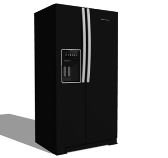 现代双开门冰箱su模型
