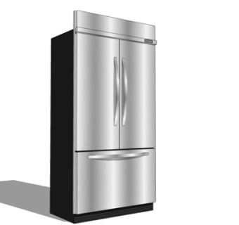 现代双开门冰箱su模型