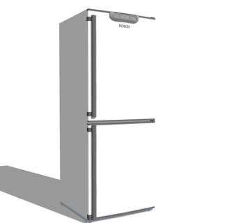 现代单开门冰箱su模型