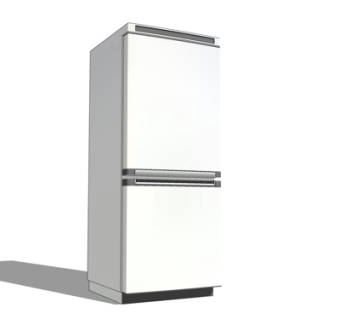 现代单开门冰箱su模型