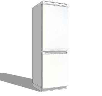 现代单开门冰箱su模型