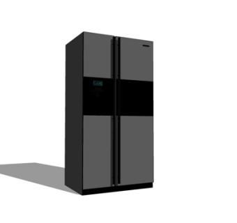 现代双开门冰箱su模型