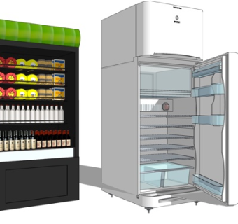 现代冰箱冰柜su模型