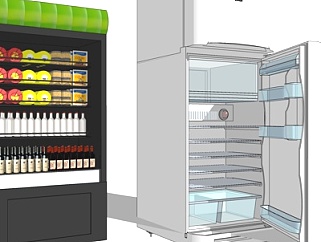 现代冰箱冰柜su模型
