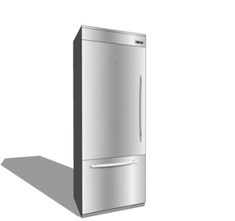 现代单开门冰箱su模型