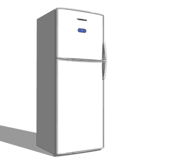 现代单开门冰箱su模型