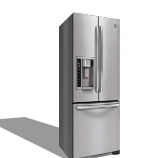 现代单开门冰箱su模型