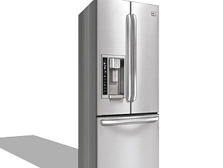 现代单开门冰箱su模型