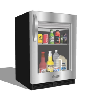 现代小型家用冰箱su模型