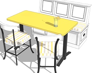 现代<em>卡位餐桌</em>椅su模型