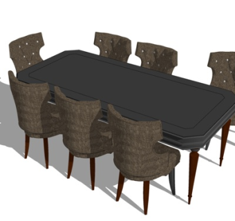 现代餐桌椅su模型