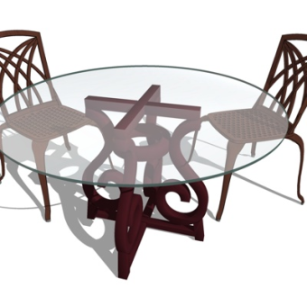 现代休闲桌椅su模型