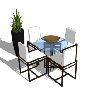 现代休闲桌椅su模型