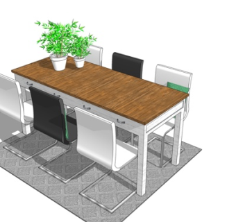 现代餐桌椅su模型