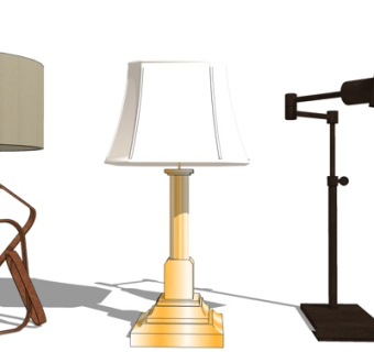 现代金属台灯su模型