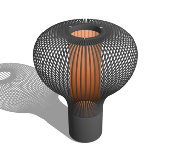 现代金属台灯su模型