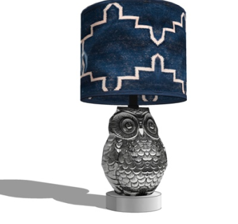 现代金属猫头鹰台灯su模型