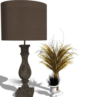 现代金属台灯su模型