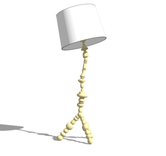 现代金属台灯su模型