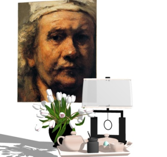 现代金属台灯su模型