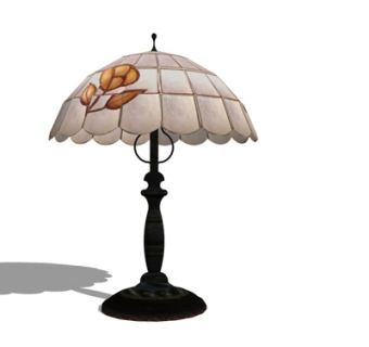 欧式伞装台灯su模型