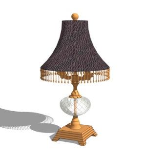欧式金属台灯su模型