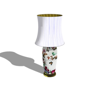现代彩绘花瓶台灯su模型