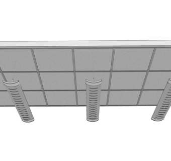 现代金属天花板su模型