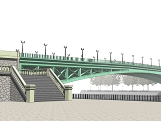 现代跨河桥梁su模型