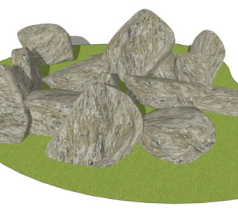 自然风石头su模型