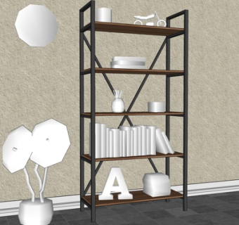 现代装饰架su模型