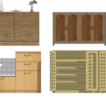 现代玄关鞋柜su模型