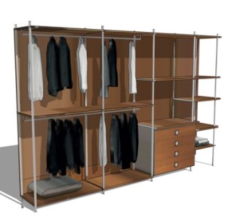 现代简约衣柜su模型