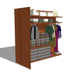 现代简约衣柜su模型