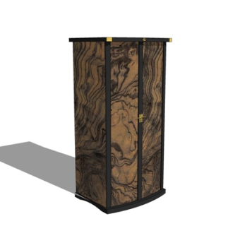 新中式实木衣柜su模型