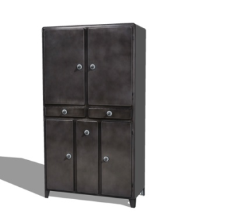 工业风金属衣柜su模型