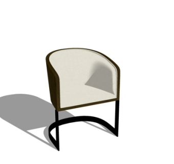 现代布艺单椅su模型