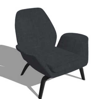 现代布艺休闲椅su模型