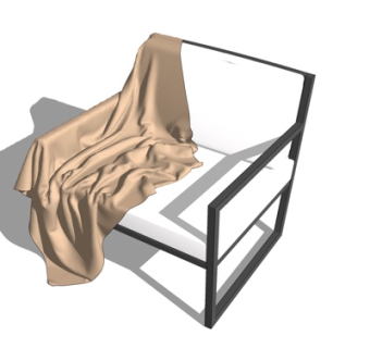 现代实木单椅su模型