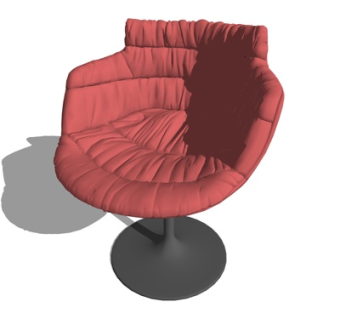 现代布艺休闲椅su模型