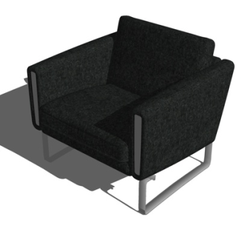 现代布艺单椅su模型