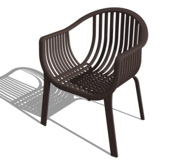 现代原木单椅su模型